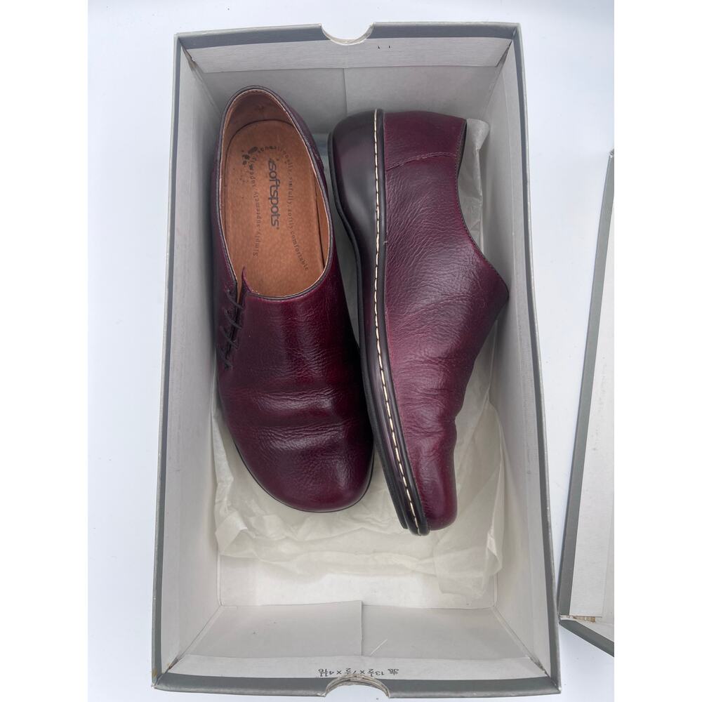 Softspots Women's Burgundy Leather Comfort Shoes, size 9.5WW